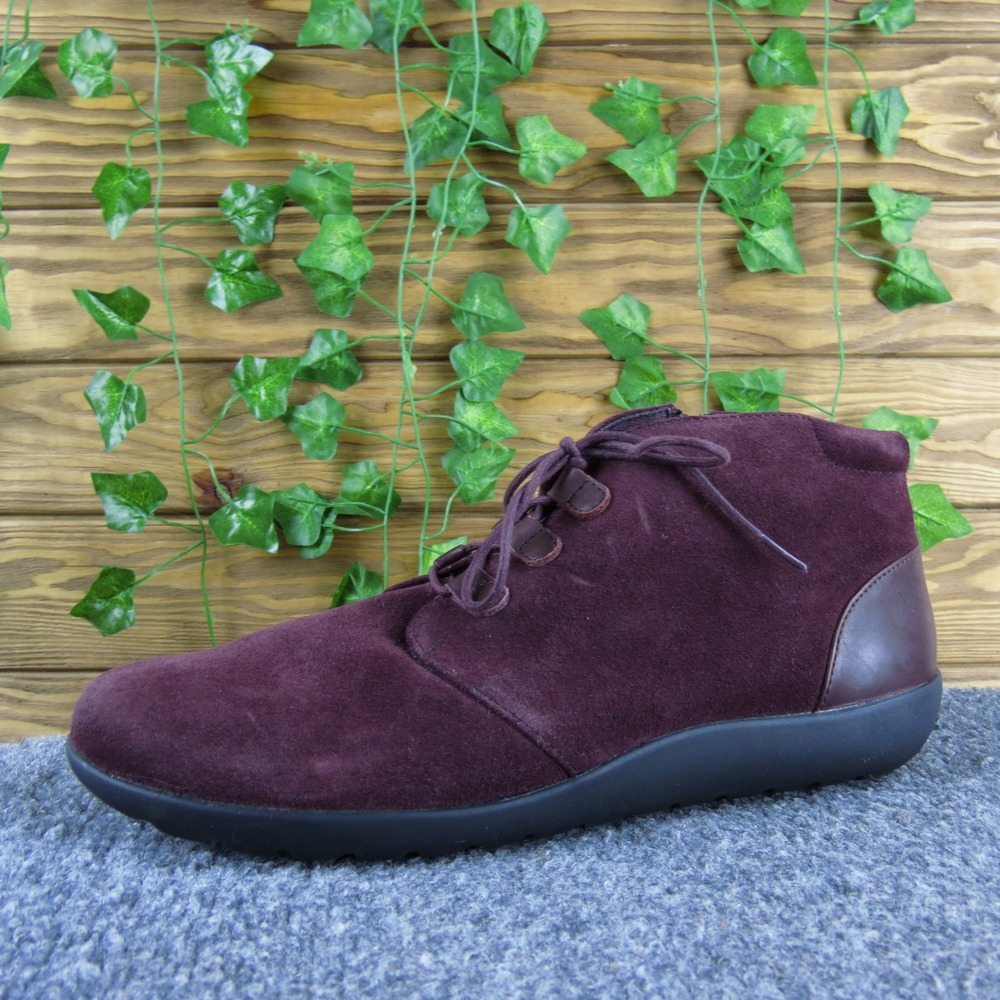 Clarks Medora Sage Women's Maroon Suede Ankle‎ Boots Lace Up Zip 9.5